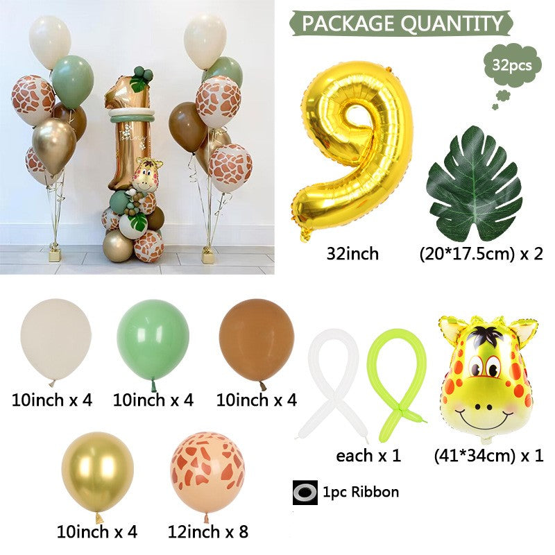 Jungle Animal Birthday Balloon Set