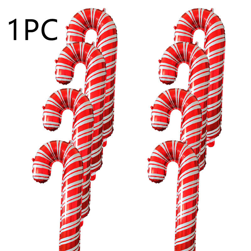 Inflatable red and white candy cane balloons, arranged in two groups, with "1PC" text in the top left corner.