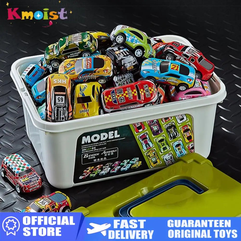 Mini Alloy Car Model Set with Storage Box