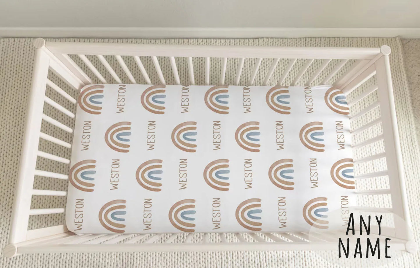 Personalized Rainbow Crib Bedding Set