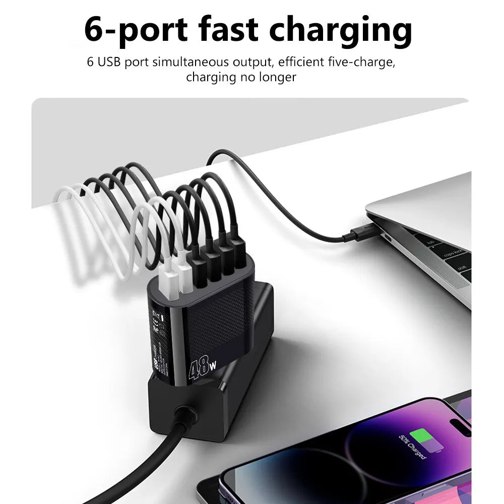 48W 6 USB Fast Charging Charger