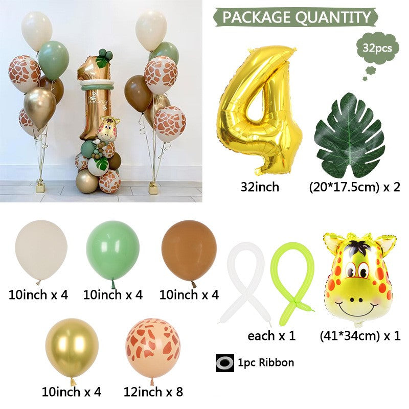 Jungle Animal Birthday Balloon Set