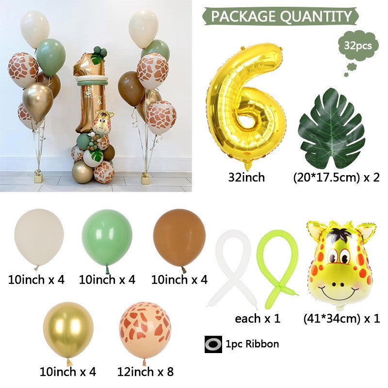 Jungle Animal Birthday Balloon Set