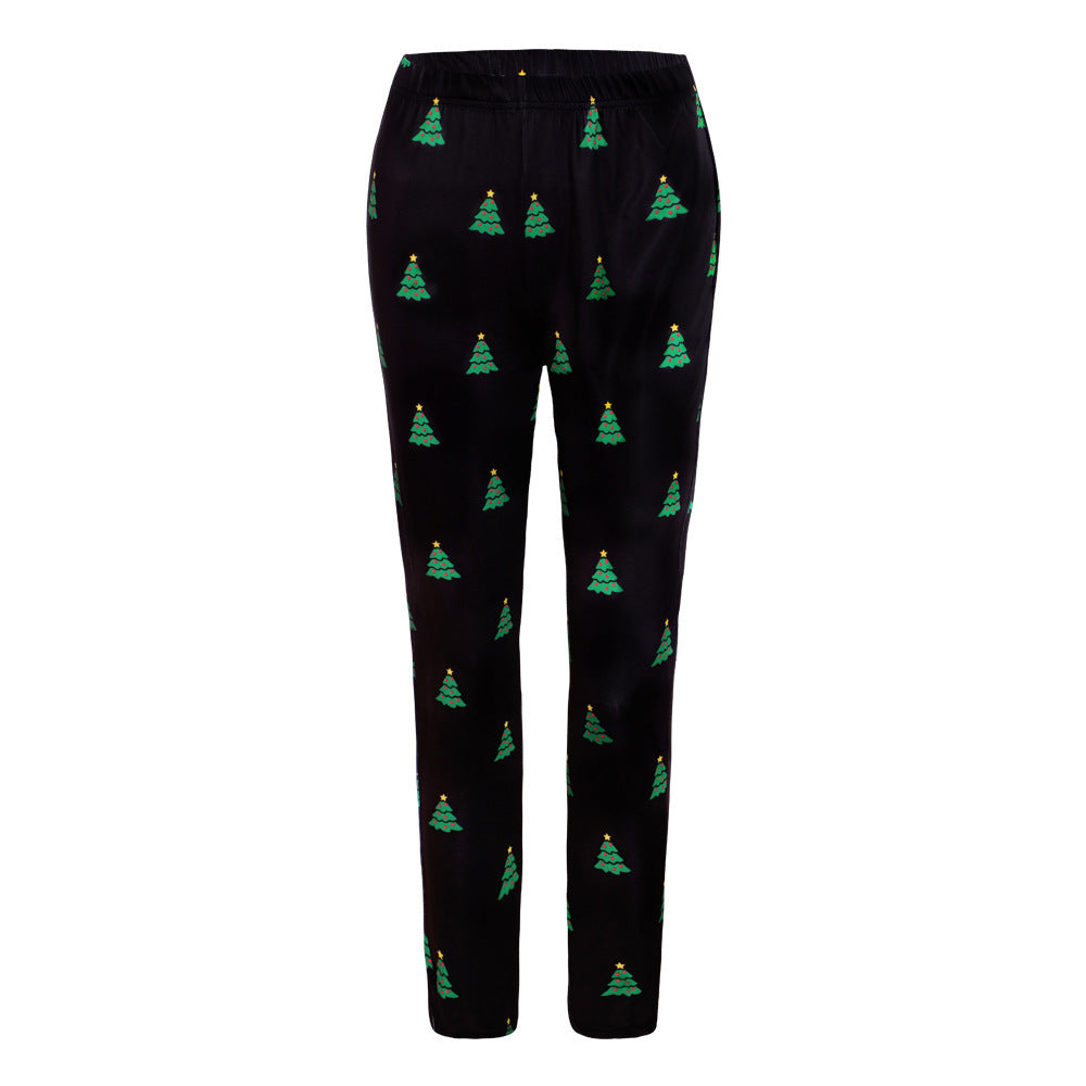 Christmas Costume Slim-fit Printed Trousers