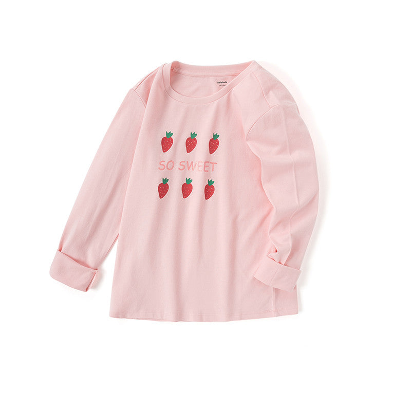 Girls Sweet Cotton Long-Sleeve T-shirt