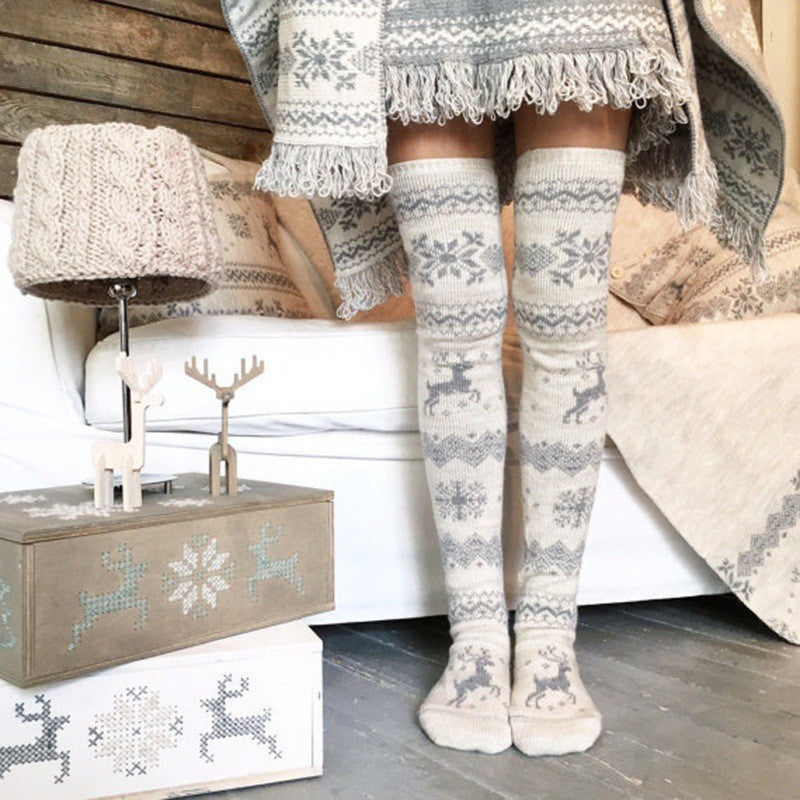 Elk Jacquard Christmas Stockings