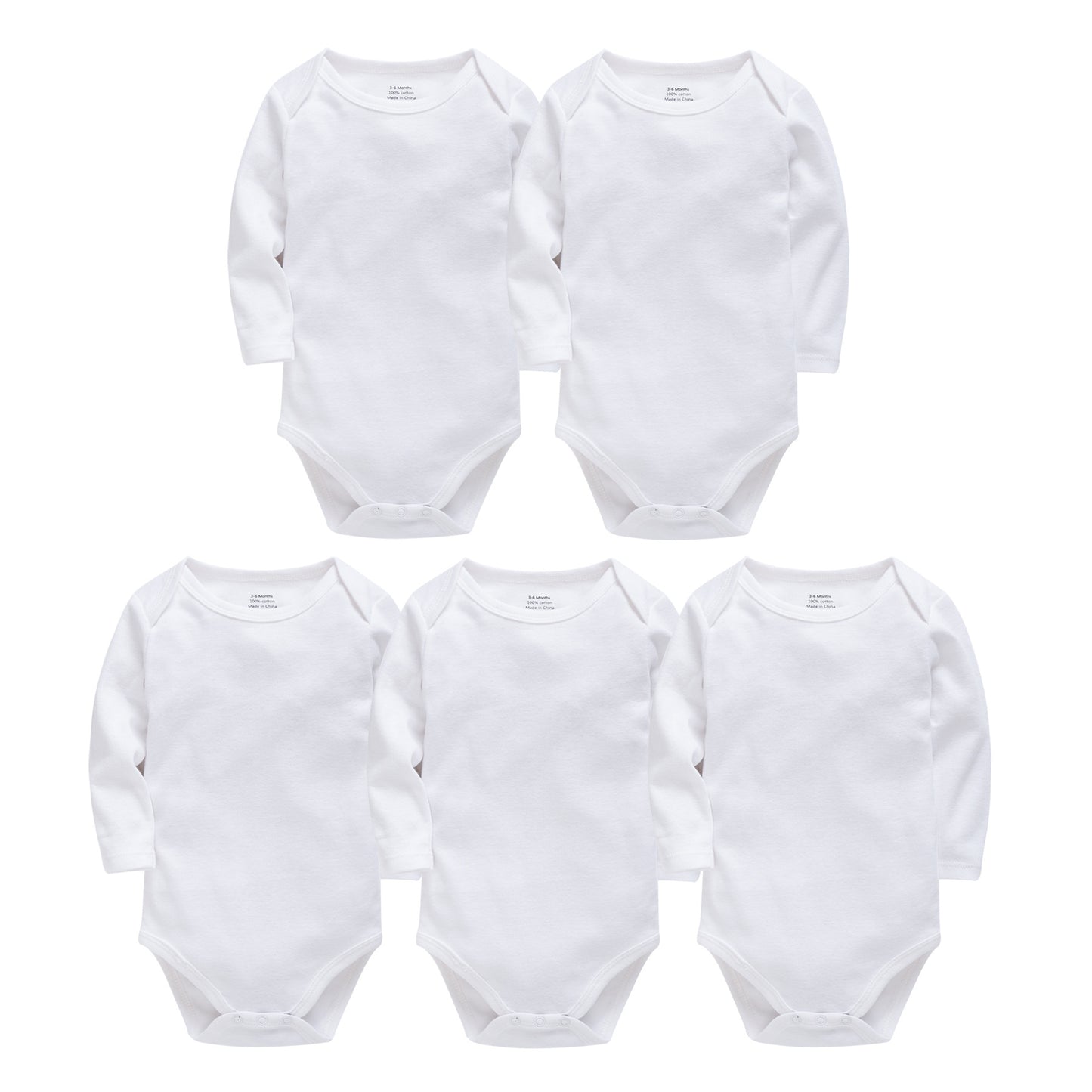 Pure Cotton Baby Onesies - Long Sleeve