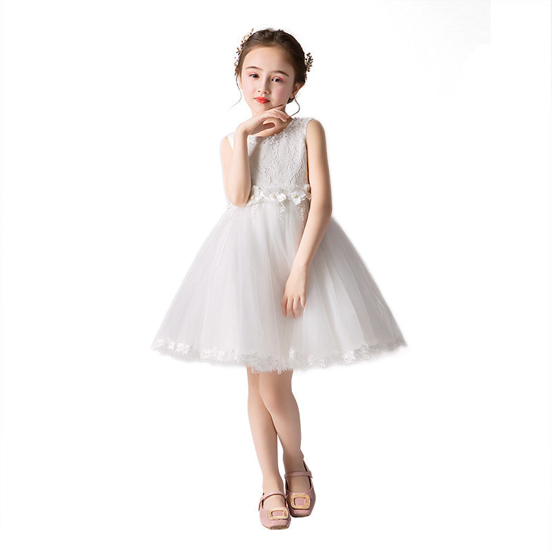 Girls' Lace Puff Yarn Dress