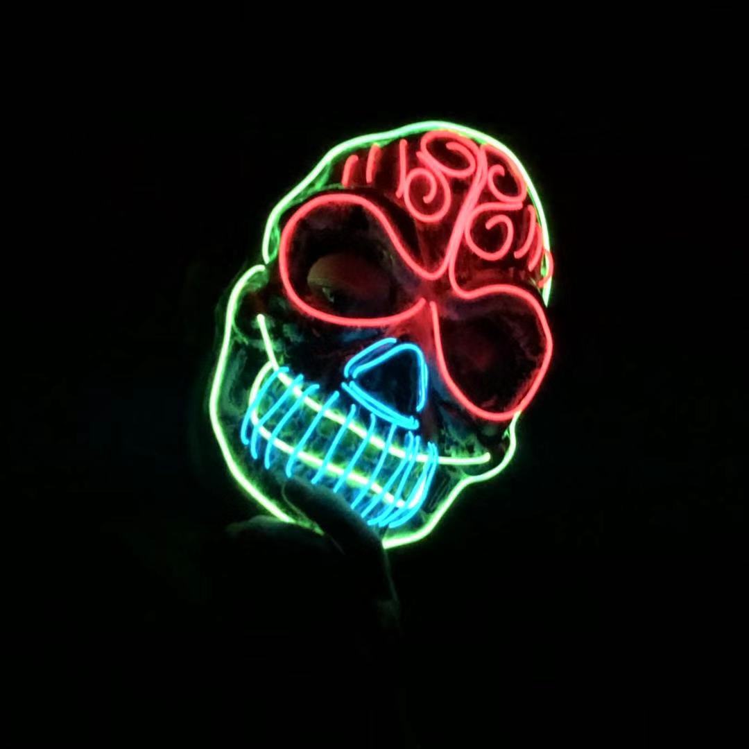 LED Glowing Halloween Skull Mask