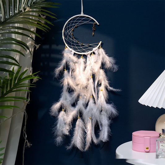 Handmade Moon Dreamcatcher Wind Chimes