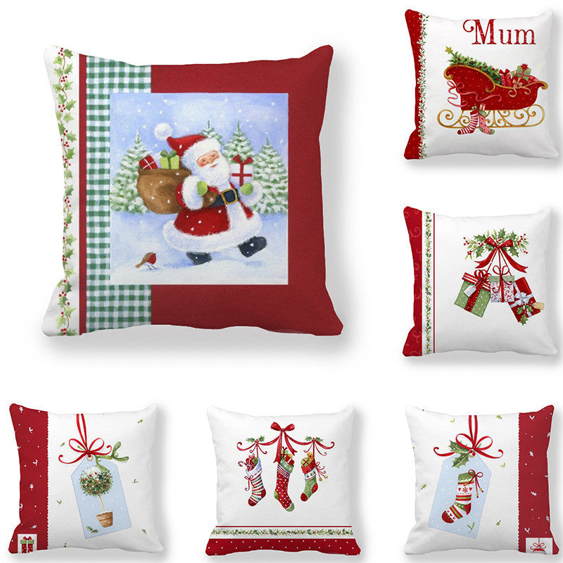 Christmas Gift Garland Peach Pillowcase