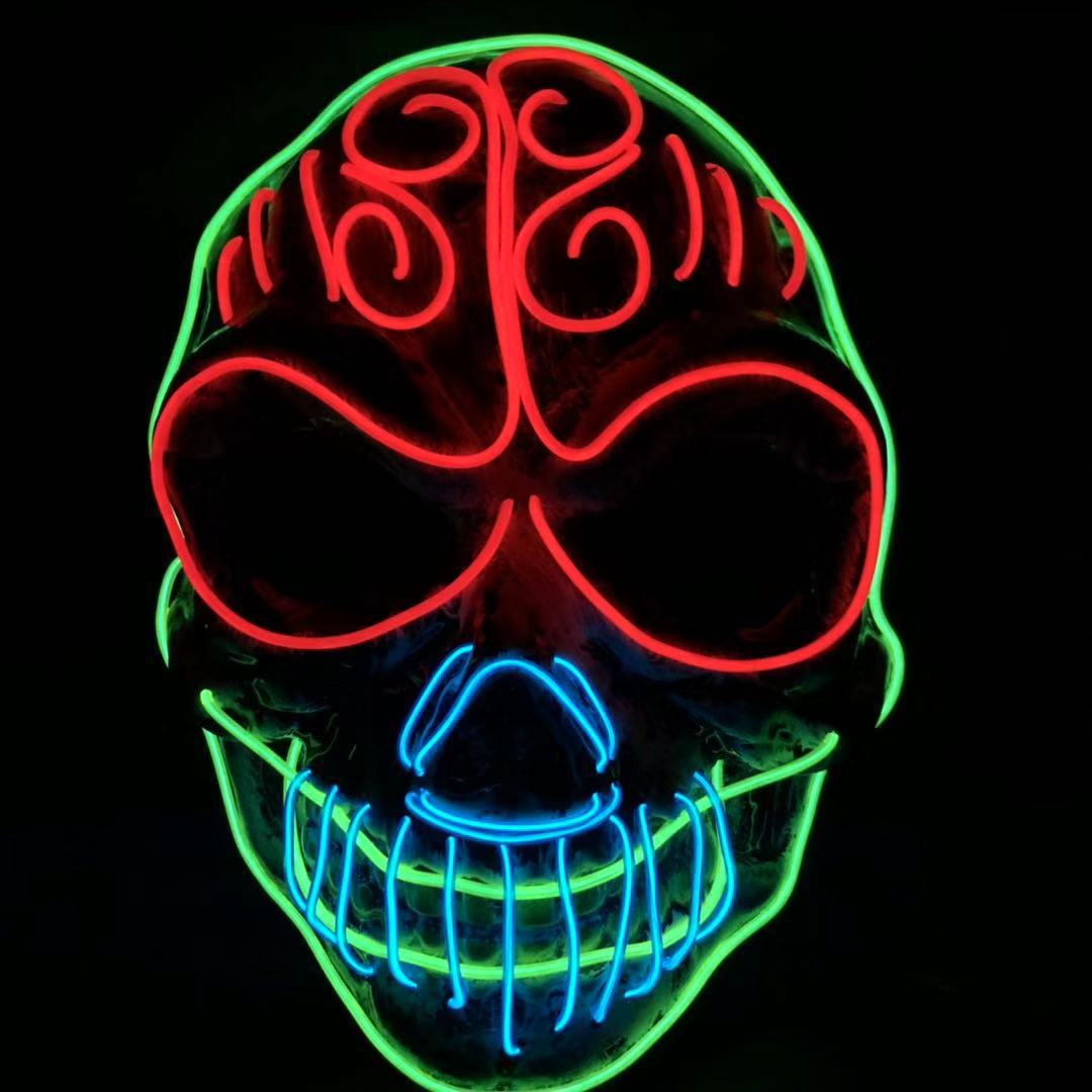 LED Glowing Halloween Skull Mask