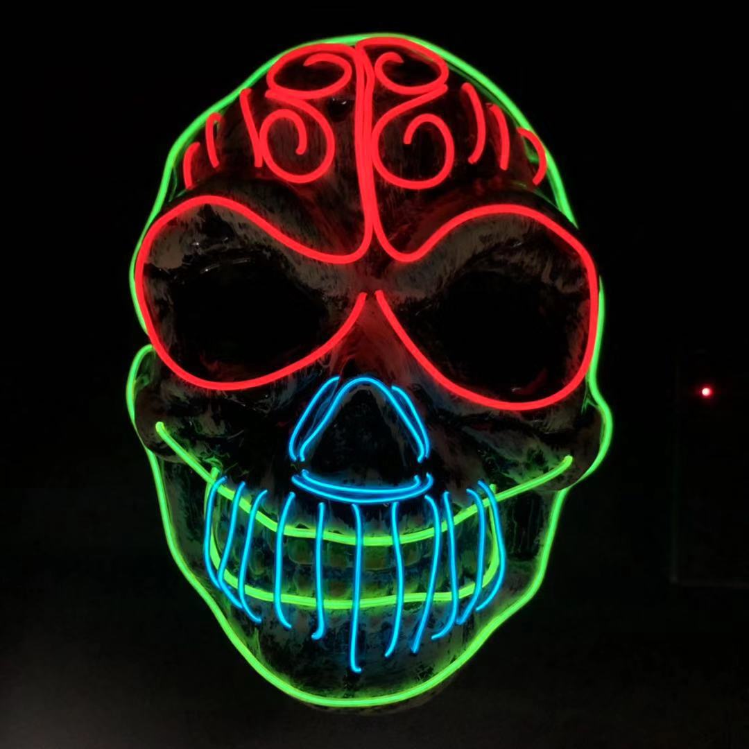 LED Glowing Halloween Skull Mask