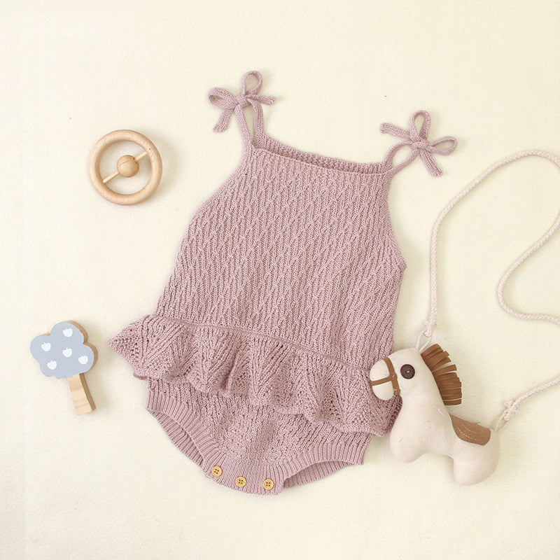 Knitted Ruffle Baby Romper