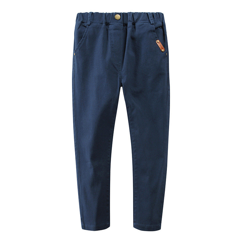 Boys' Stylish Slim-Fit Cotton Trousers