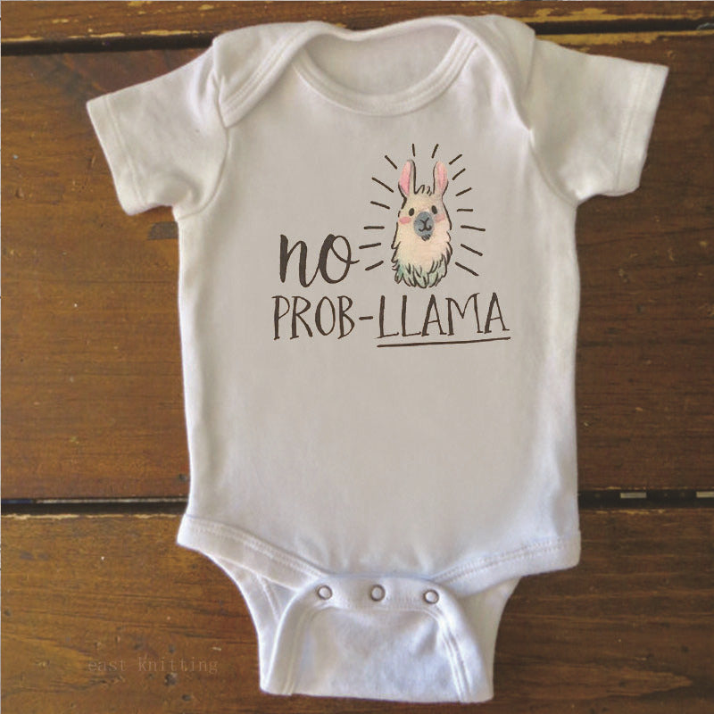 Personalized No Prob Llama Baby Onesies