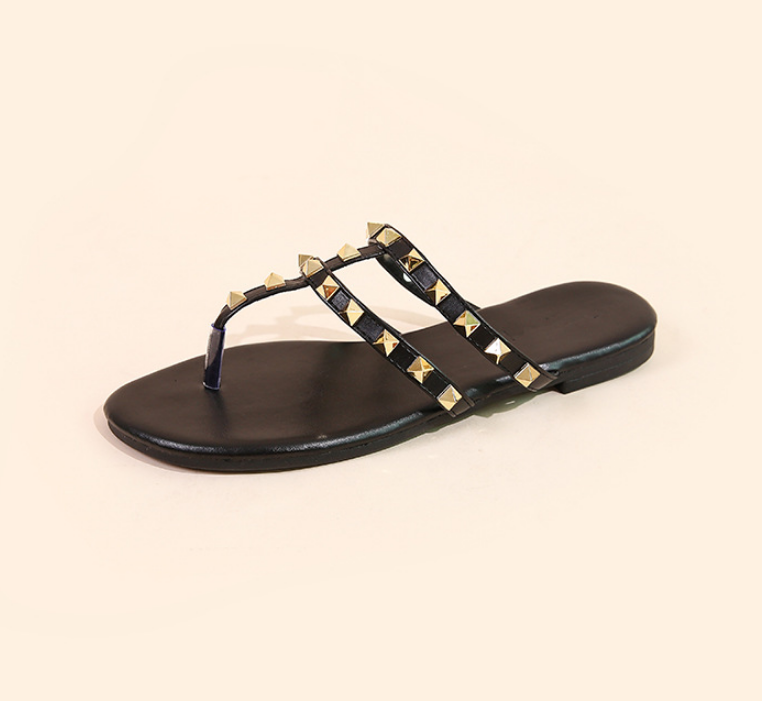 Stylish Rivet Soft Bottom Sandals