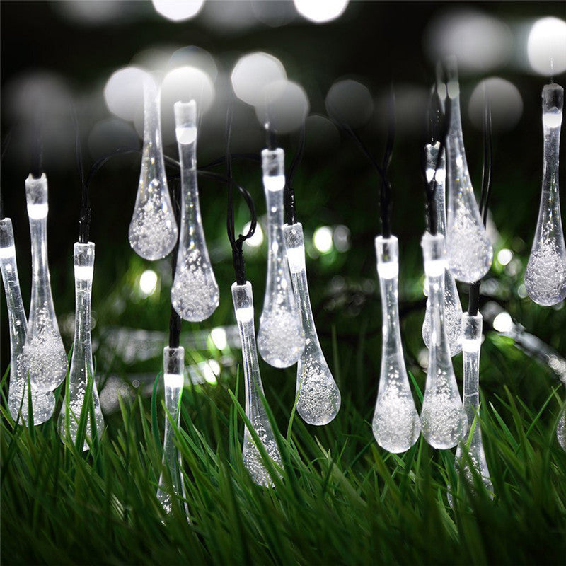 LED Outdoor Water Drops Solar String Lights