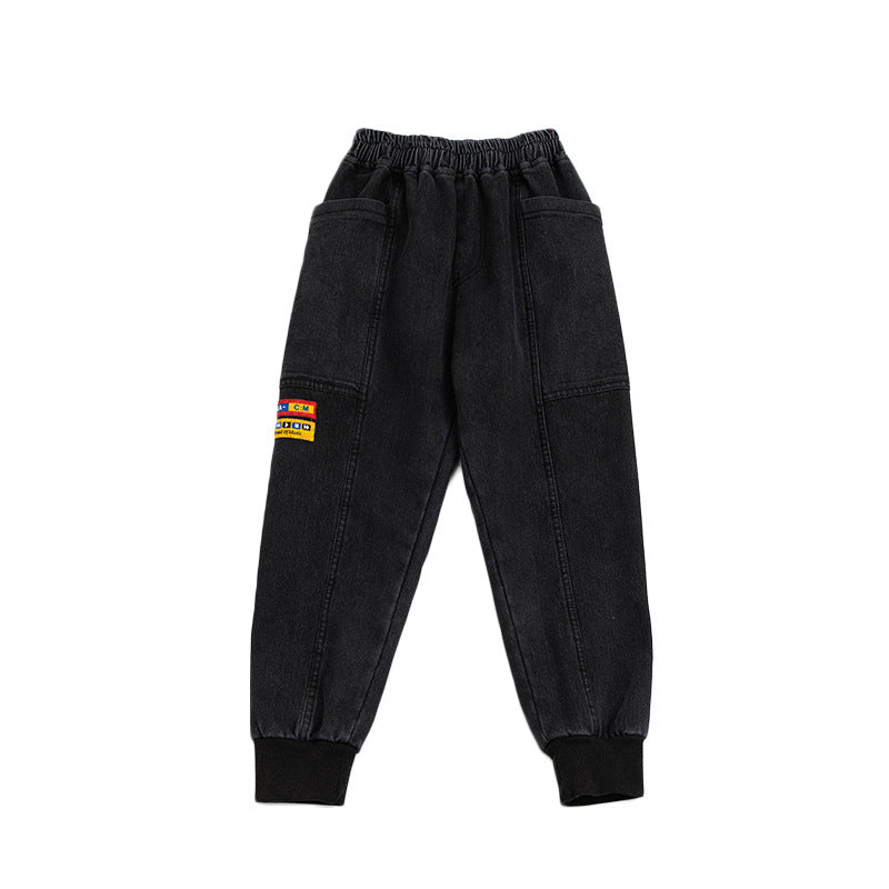 Boys' Plus Velvet Thick Trousers