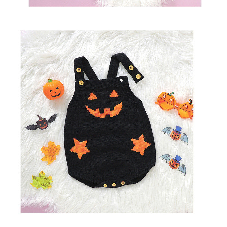 Adorable Halloween Pumpkin Baby Romper