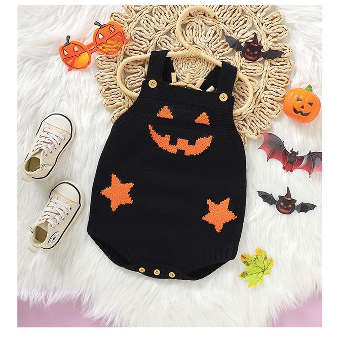 Adorable Halloween Pumpkin Baby Romper