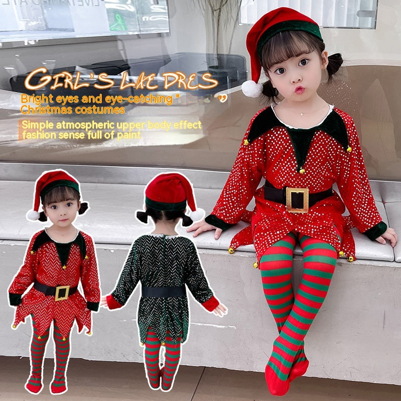 Girls Elf Christmas Costume