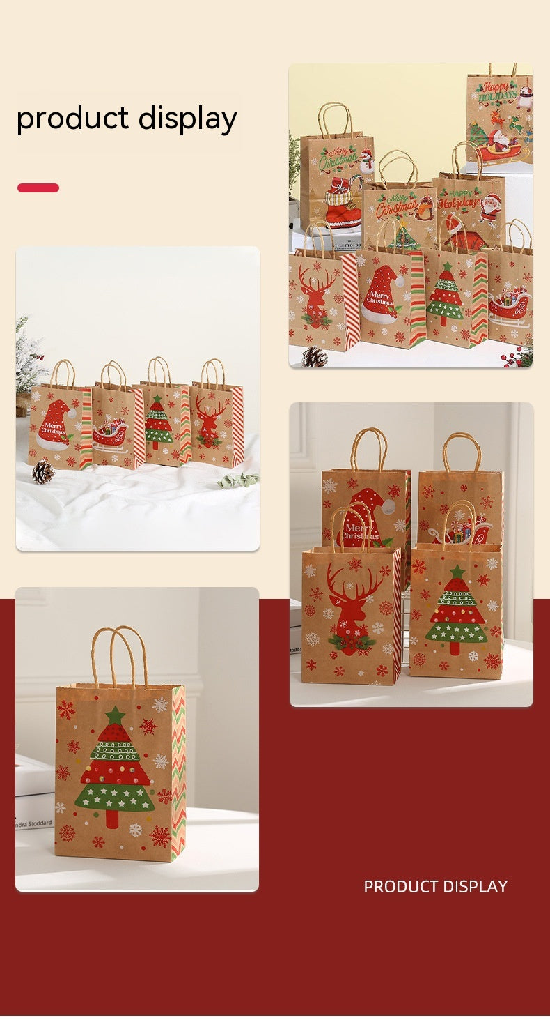 Christmas Gift Portable Kraft Paper Bag