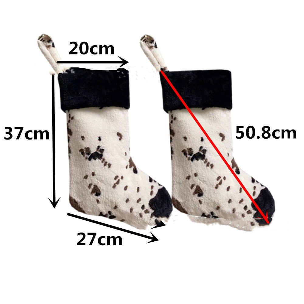 20-inch Plush Christmas Stockings - Cow Pattern