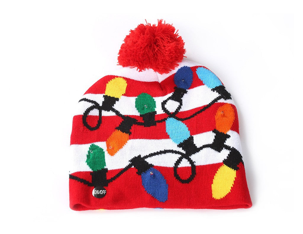 Christmas Knitted Hat with Fur Ball