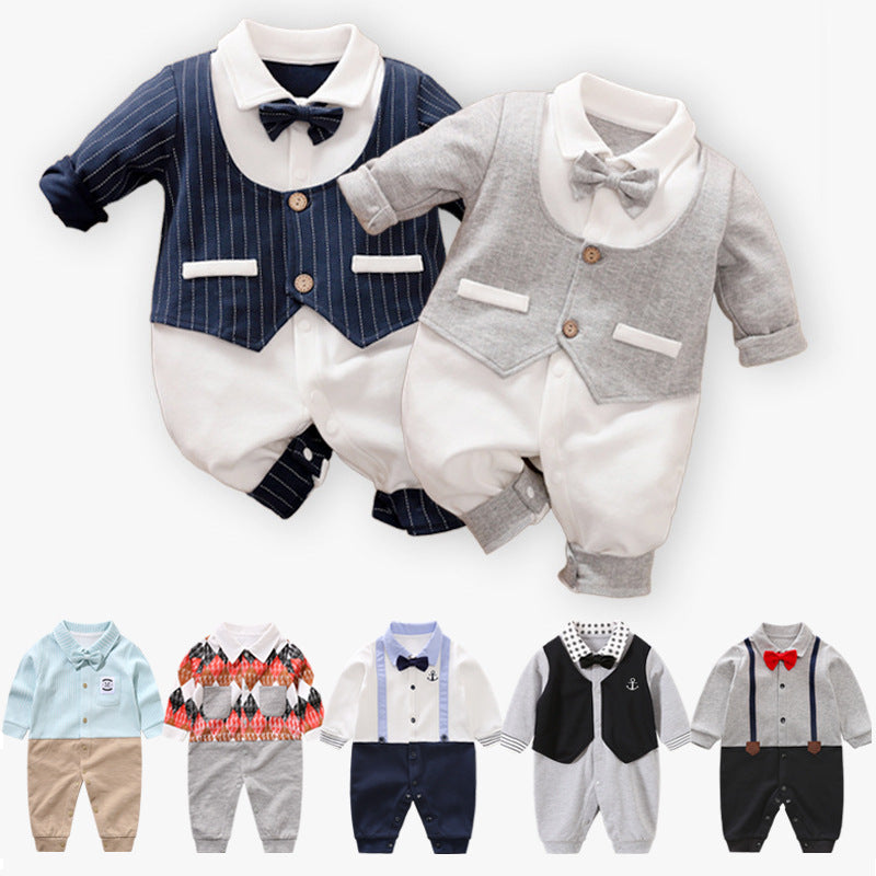 Gentleman's Long Sleeve Baby Onesies