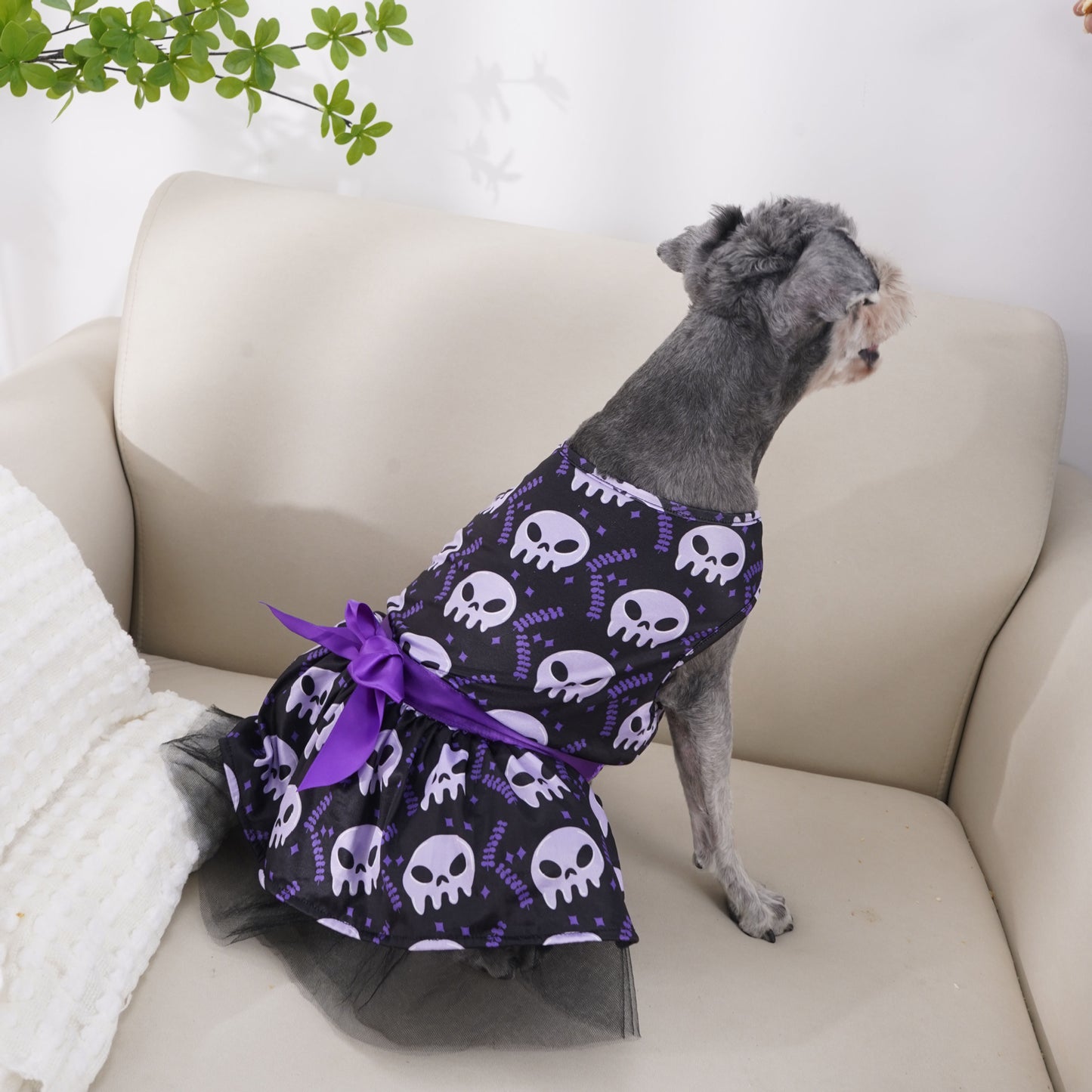 Halloween Dog Cape - Colorful Skull Design