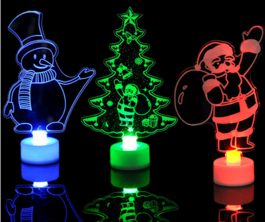 Colorful Glowing Christmas Tree Ornaments