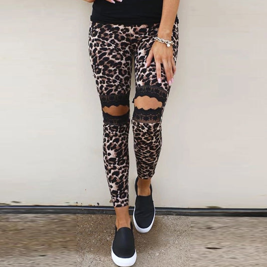 Leopard Print Lace Trousers