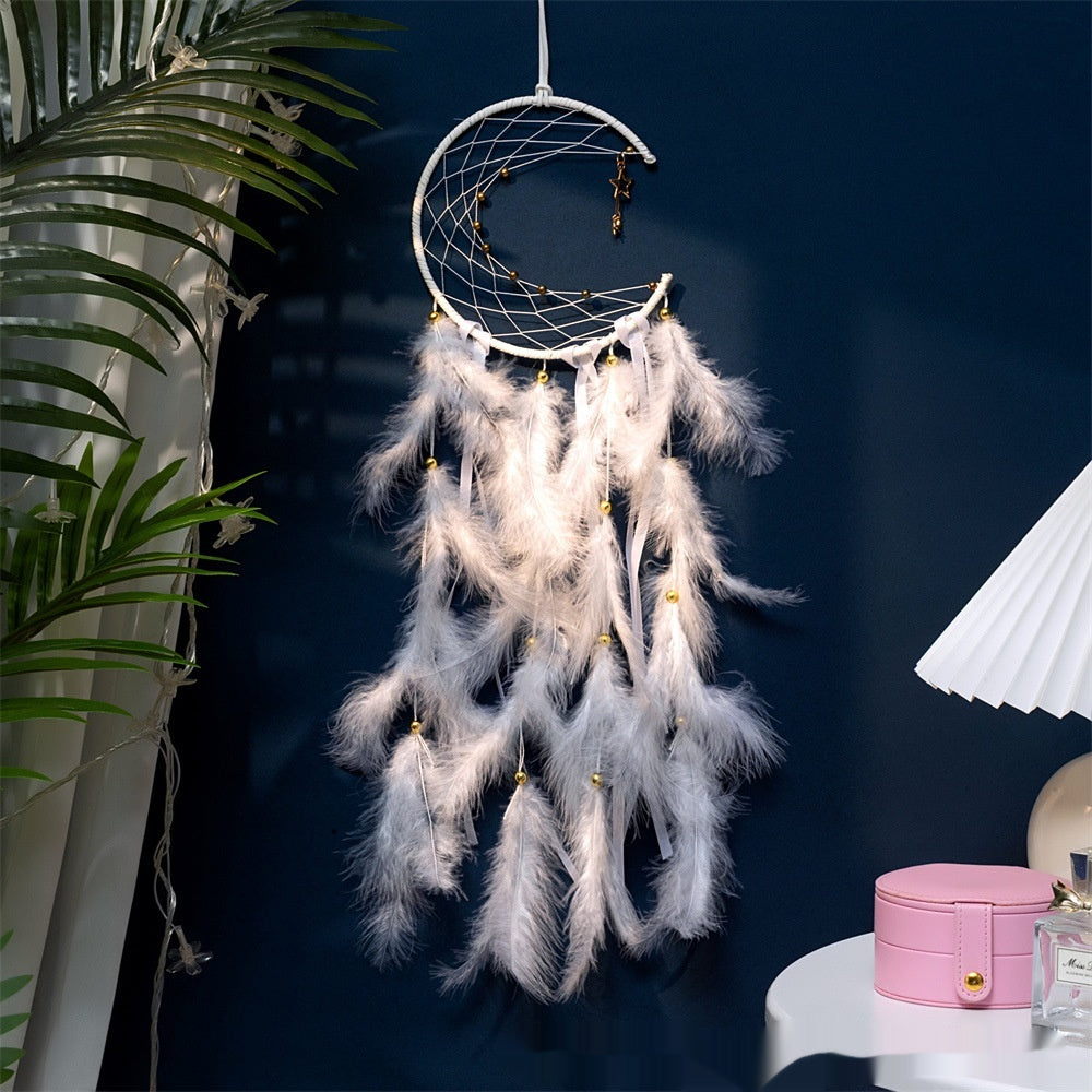 Handmade Moon Dreamcatcher Wind Chimes