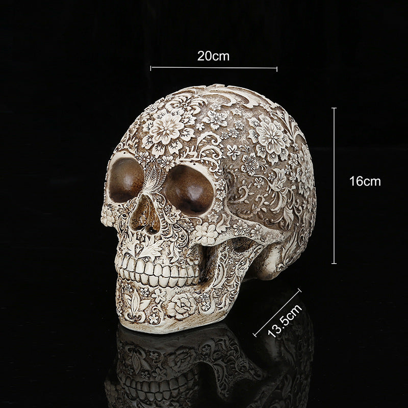 Creative Resin Skull Sculpture - 20x16x135cm