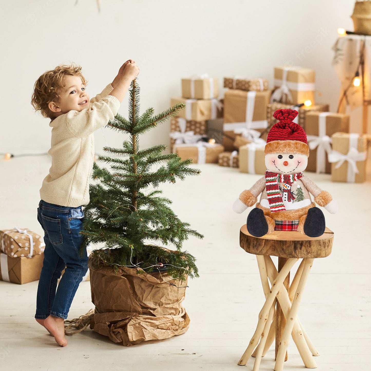 Christmas Snowman Doll Ornament