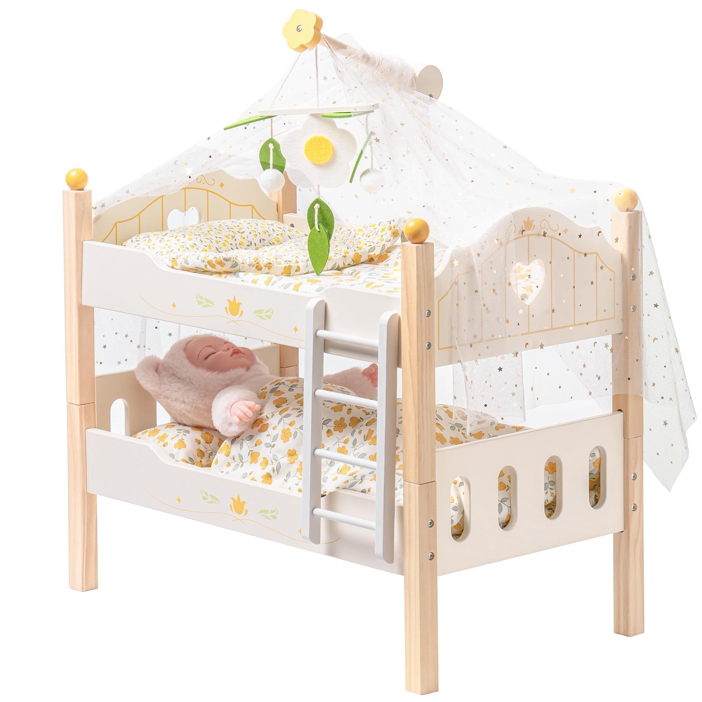 ROBOTIME Doll Bunk Beds for 18 Inch Dolls