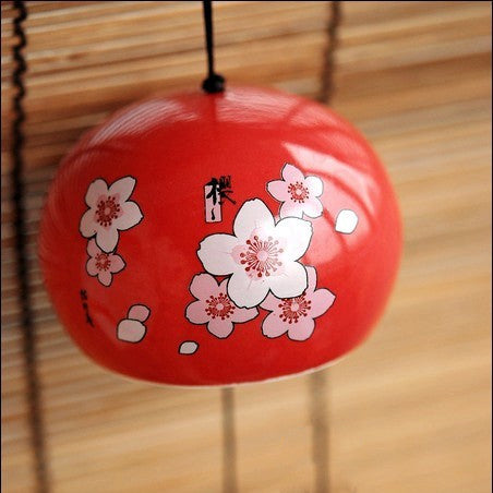 Japanese Cherry Blossom Ceramic Wind Chime