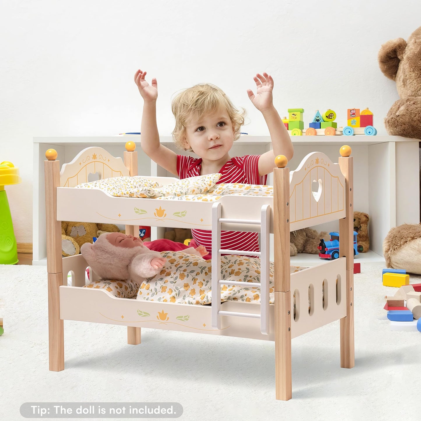 ROBOTIME Doll Bunk Beds for 18 Inch Dolls