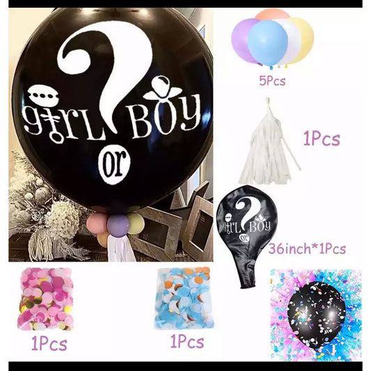 Gender Reveal Confetti Balloon Set