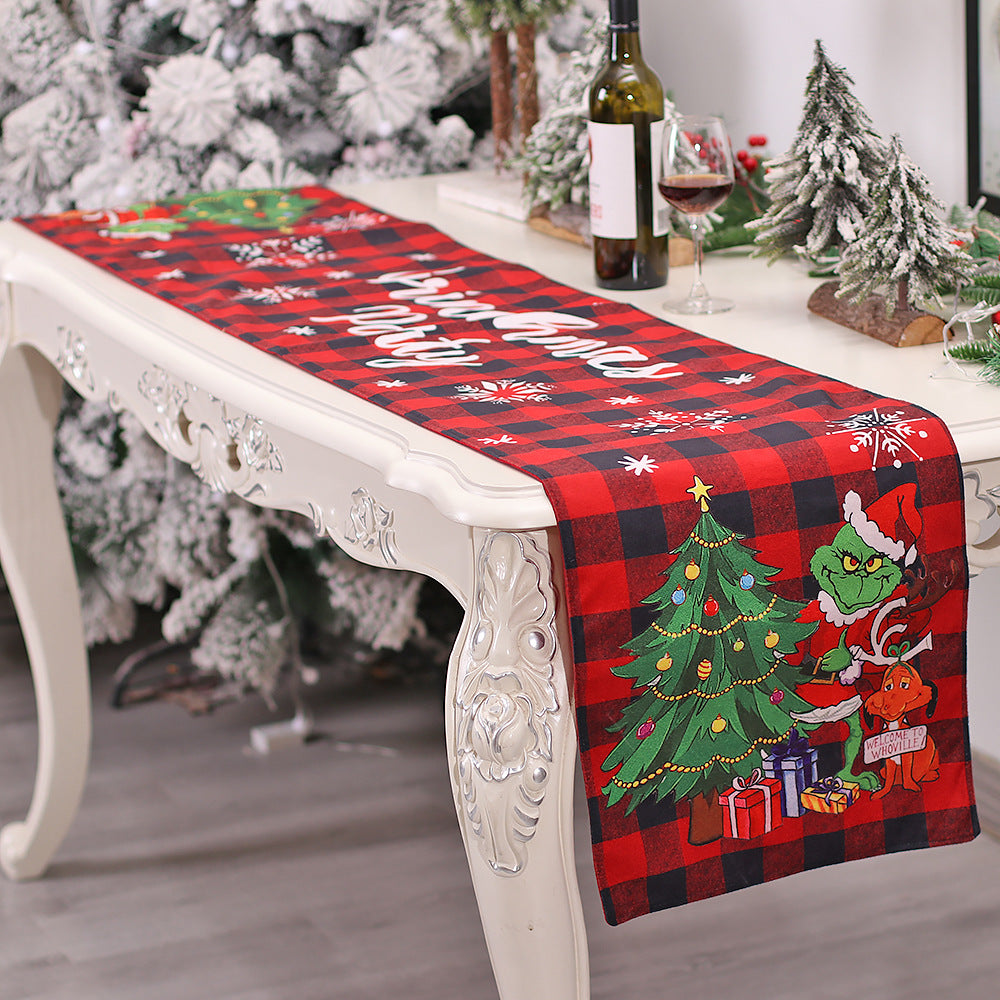 Grinch Monster Christmas Table Runner