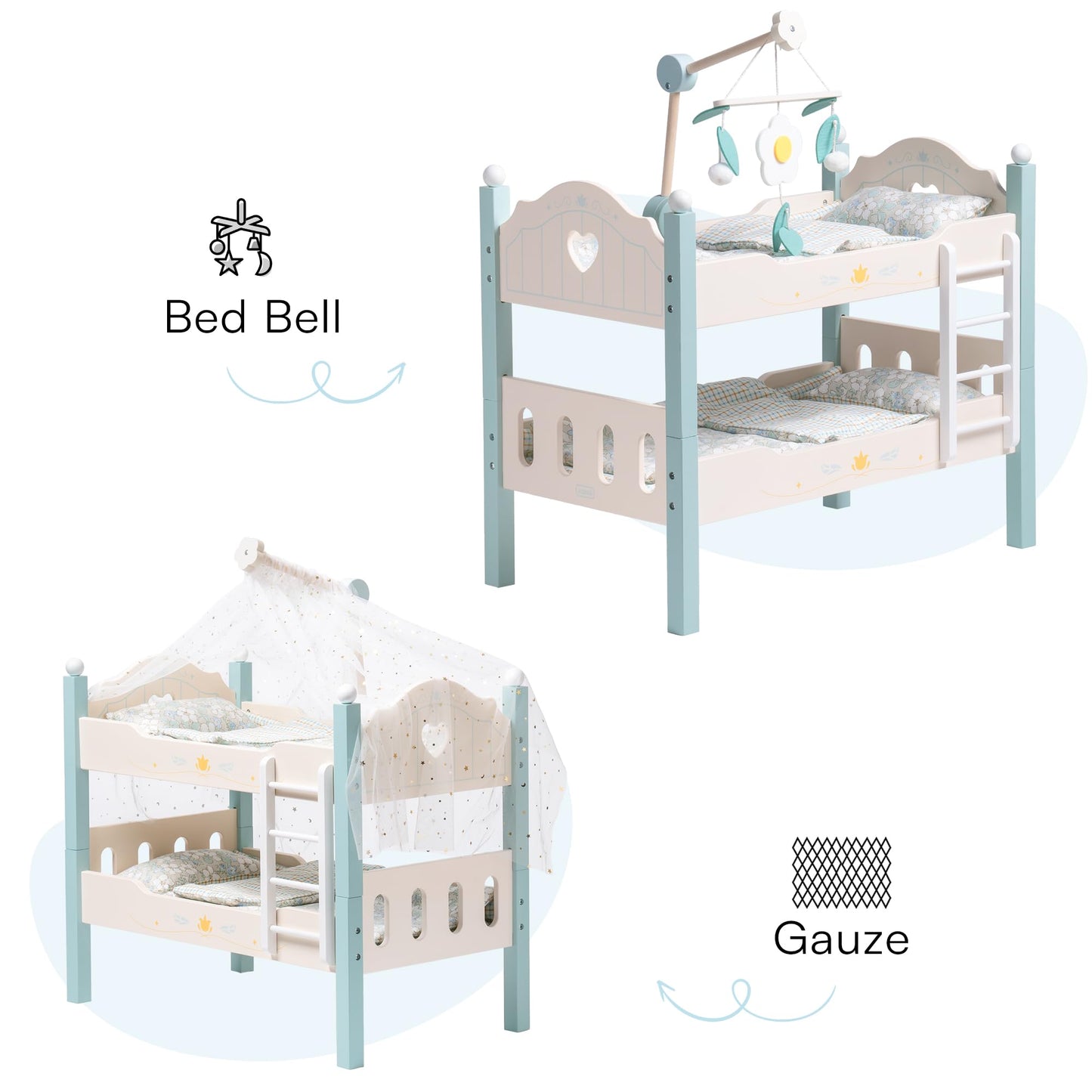 ROBOTIME Doll Bunk Beds