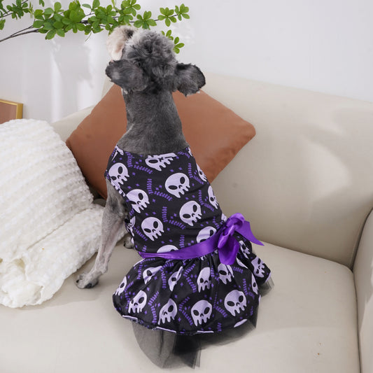 Halloween Dog Cape - Colorful Skull Design