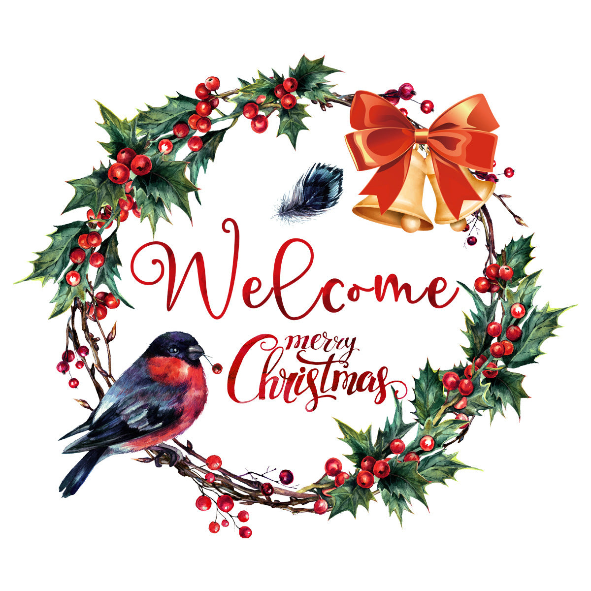 Christmas Wreath Wall Decoration Stickers