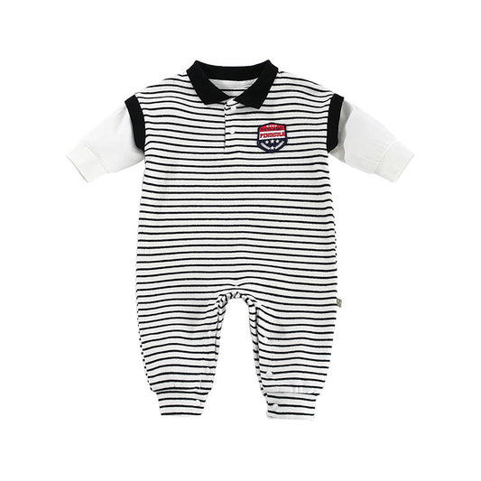 Blue Black Striped Baby Onesies