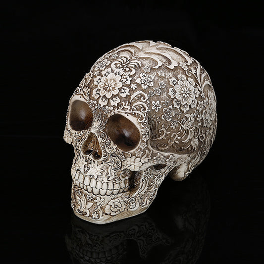 Creative Resin Skull Sculpture - 20x16x135cm