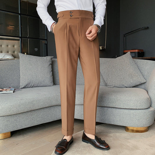 Men's Slim Solid Color Trousers