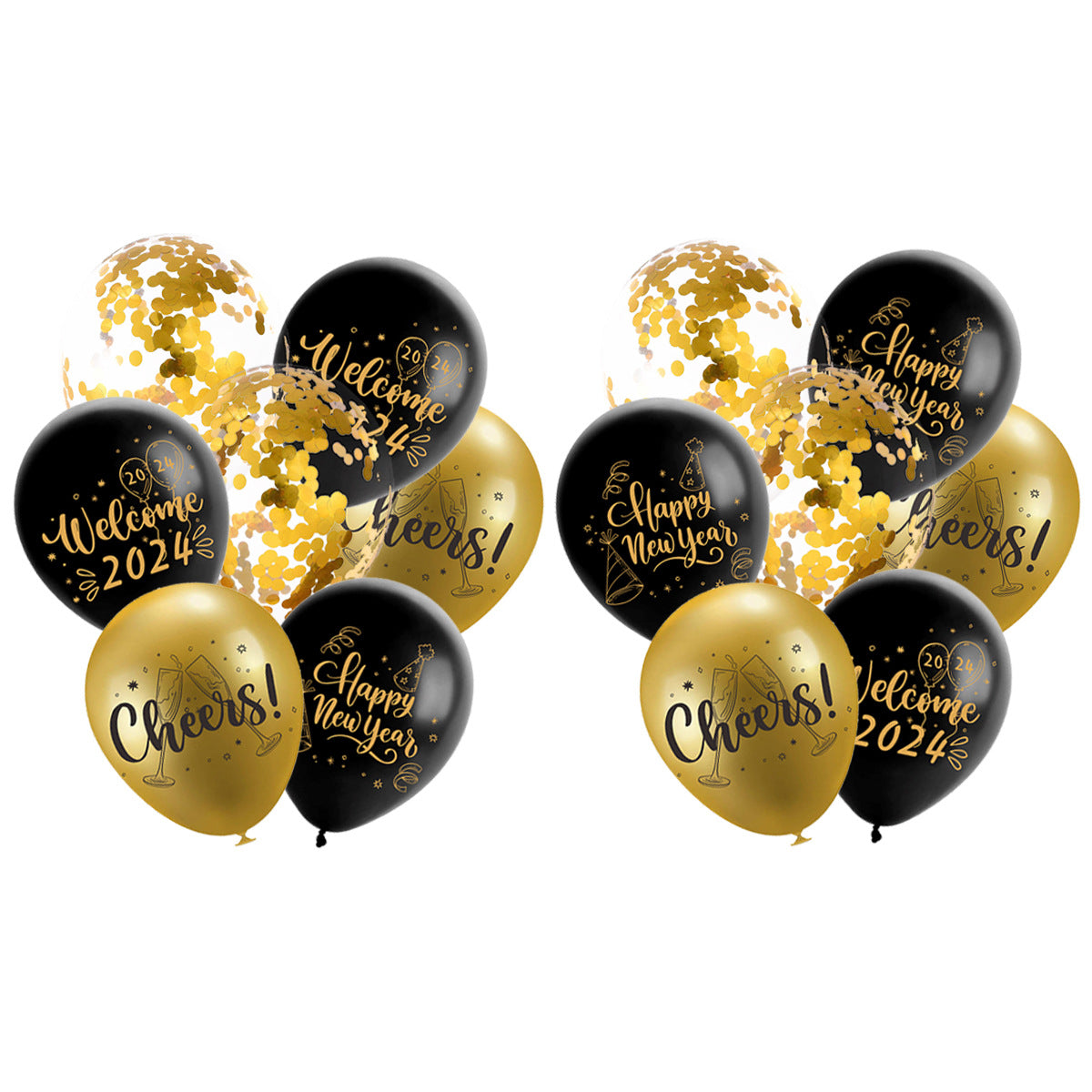 Black Gold Sequins Balloon Set