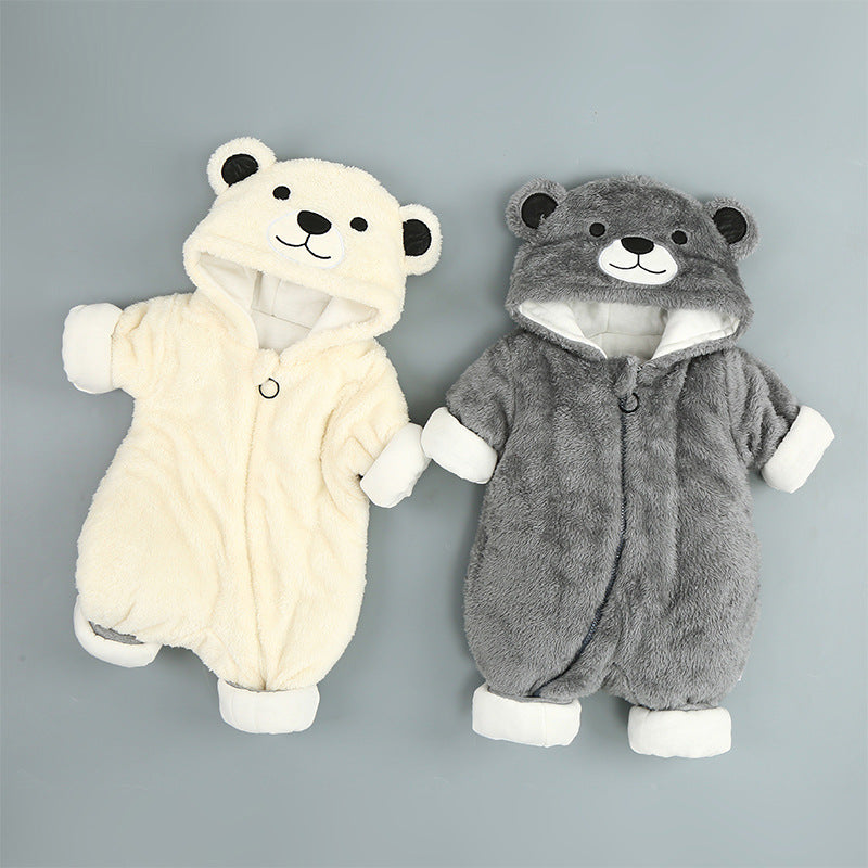 Arctic Velvet Bear Onesie - Cozy Cotton Baby Clothes