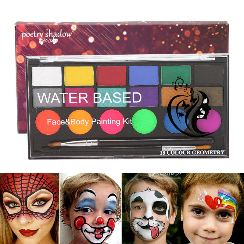 18-Color UV Body Paint Set